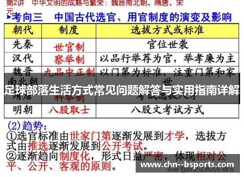足球部落生活方式常见问题解答与实用指南详解 足球部落生活方式常见问题解答与实用指南详解