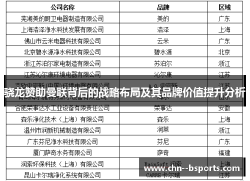 骁龙赞助曼联背后的战略布局及其品牌价值提升分析